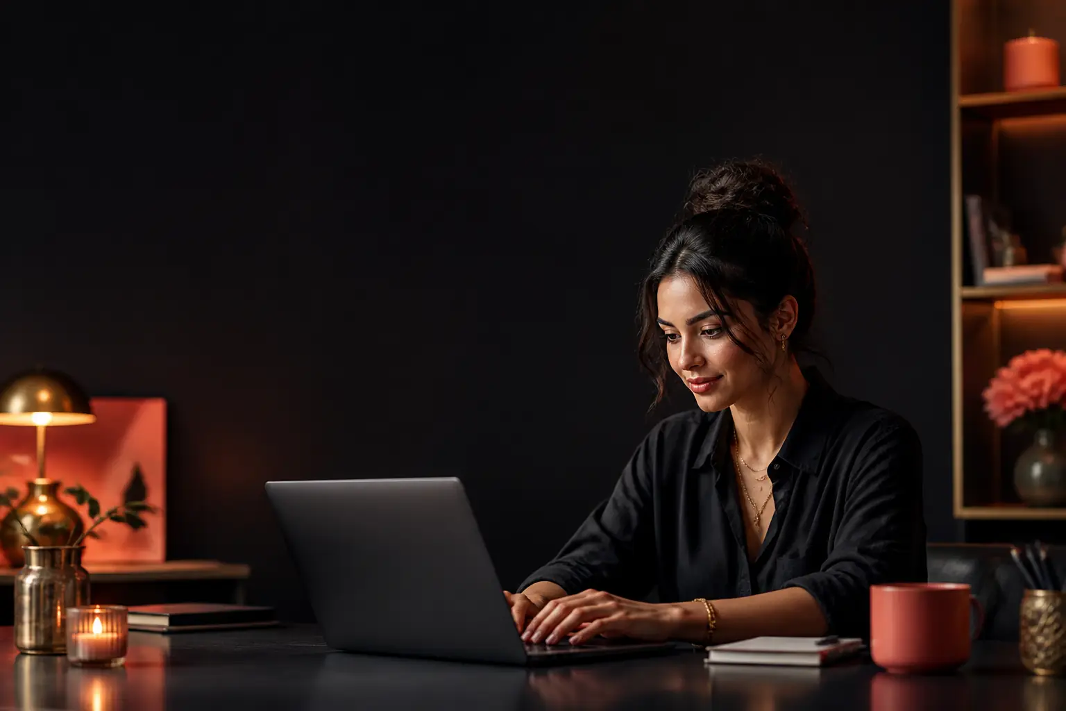 Applicant typing their representation application on a laptop